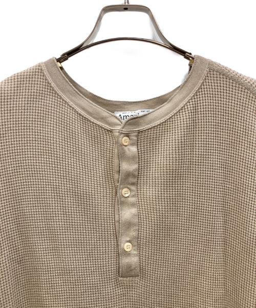 Americana（アメリカーナ）Americana (アメリカーナ) サーマルヘンリーネックカットソー ベージュ サイズ:不明の古着・服飾アイテム