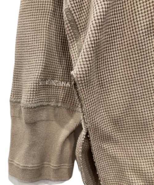 Americana（アメリカーナ）Americana (アメリカーナ) サーマルヘンリーネックカットソー ベージュ サイズ:不明の古着・服飾アイテム