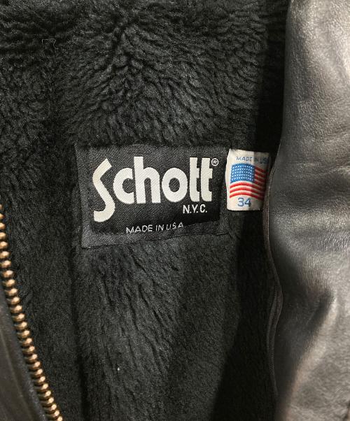 Schott（ショット）Schott (ショット) ボアライナー付きシングルライダースジャケット ブラック サイズ:34の古着・服飾アイテム