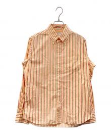 INDIVIDUALIZED SHIRTS（インディビジュアライズドシャツ）の古着「ストライプBDシャツ」｜オレンジ×ピンク