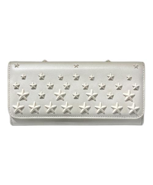 JIMMY CHOO（ジミーチュウ）JIMMY CHOO (ジミーチュウ) 二つ折りスタースタッズウォレット アイボリーの古着・服飾アイテム