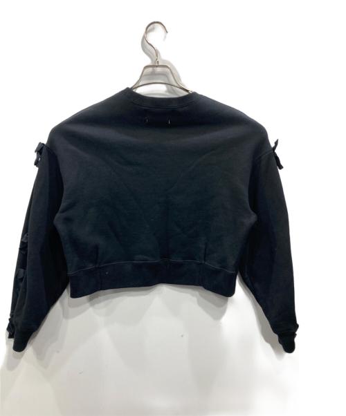 MUVEIL（ミュベール）MUVEIL (ミュベール) スリーブリボンスウェット ブラック サイズ:38の古着・服飾アイテム