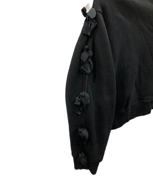 MUVEIL（ミュベール）MUVEIL (ミュベール) スリーブリボンスウェット ブラック サイズ:38の古着・服飾アイテム