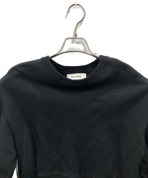 MUVEIL（ミュベール）MUVEIL (ミュベール) スリーブリボンスウェット ブラック サイズ:38の古着・服飾アイテム