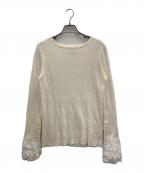 MUVEILミュベール）の古着「フラワー刺繍リブニット」｜ホワイト