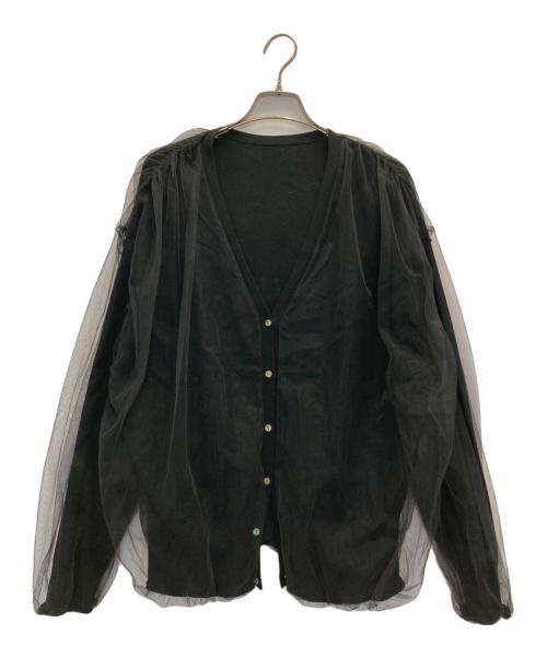 RIVE DROITE（リヴドロワ）RIVE DROITE (リヴドロワ) リバーシブルチュールカーディガン ブラック サイズ:freeの古着・服飾アイテム