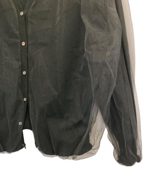 RIVE DROITE（リヴドロワ）RIVE DROITE (リヴドロワ) リバーシブルチュールカーディガン ブラック サイズ:freeの古着・服飾アイテム