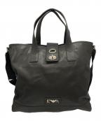 EMPORIO ARMANIエンポリオアルマーニ）の古着「カーフレザー2wayトートバッグ」｜ブラウン