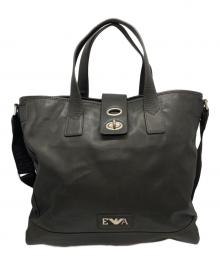 EMPORIO ARMANI（エンポリオ アルマーニ）の古着「カーフレザー2wayトートバッグ」｜ブラウン