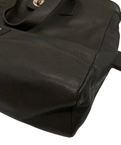 EMPORIO ARMANI（エンポリオ アルマーニ）EMPORIO ARMANI (エンポリオアルマーニ) カーフレザー2wayトートバッグ ブラウンの古着・服飾アイテム