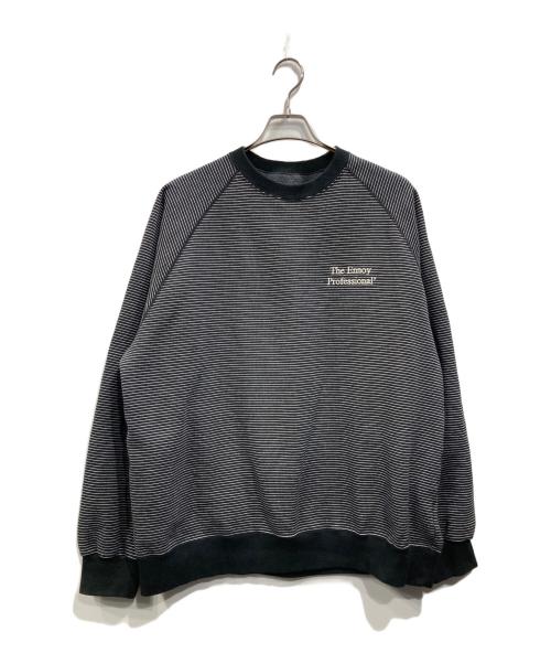 The Ennoy Professional（ザ エンノイ プロフェッショナル）The Ennoy Professional (ザ エンノイ プロフェッショナル) Border Crew Neck Sweat ブラック×ホワイト サイズ:XLの古着・服飾アイテム
