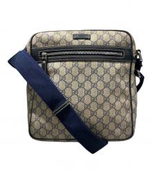 GUCCI（グッチ）の古着「GGスプリームショルダーバッグ」｜ベージュ×ネイビー