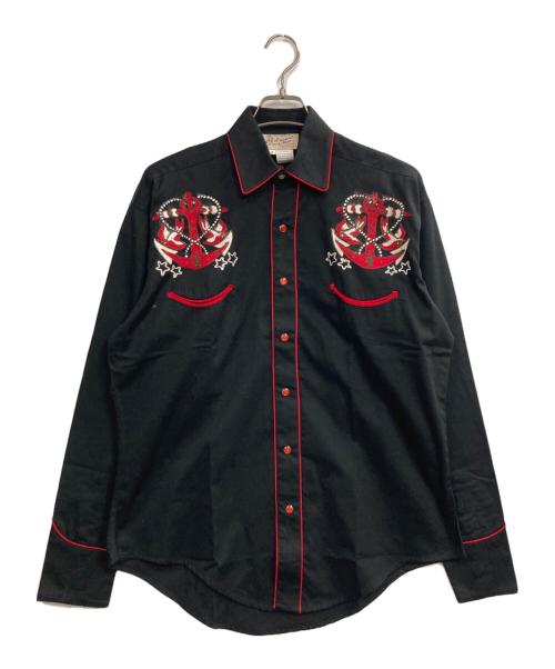 Rockmount Ranch Wear（ロックマウントランチウェア）Rockmount Ranch Wear (ロックマウントランチウェア) 刺繍ウエスタンシャツ ブラック サイズ:Sの古着・服飾アイテム