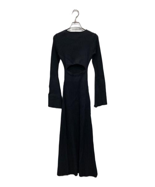 eimy istoire（エイミーイストワール）eimy istoire (エイミーイストワール) リブニットフレアワンピース ブラック サイズ:36の古着・服飾アイテム