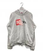 DIESELディーゼル）の古着「ロゴパッチパーカー」｜グレー