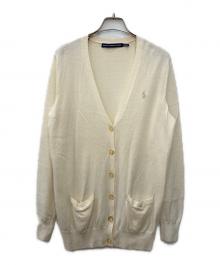 RALPH LAUREN SPORT（ラルフローレン スポーツ）の古着「ポニー刺繍vネックメリノウールカーディガン」｜ベージュ