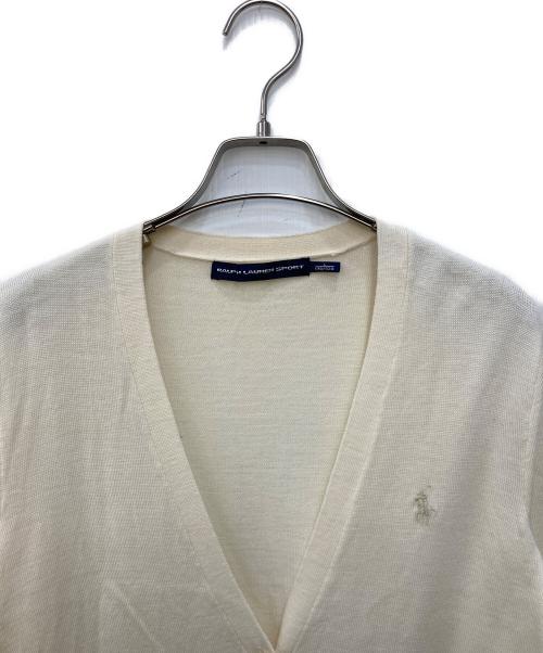 RALPH LAUREN SPORT（ラルフローレン スポーツ）RALPH LAUREN SPORT (ラルフローレン スポーツ) ポニー刺繍vネックメリノウールカーディガン ベージュ サイズ:Ｌの古着・服飾アイテム
