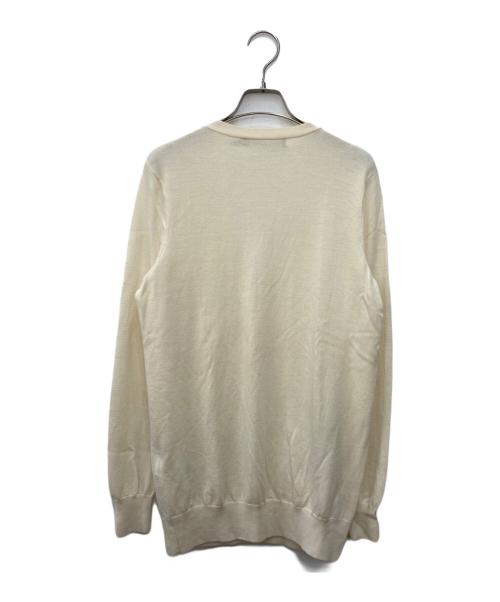 RALPH LAUREN SPORT（ラルフローレン スポーツ）RALPH LAUREN SPORT (ラルフローレン スポーツ) ポニー刺繍vネックメリノウールカーディガン ベージュ サイズ:Ｌの古着・服飾アイテム