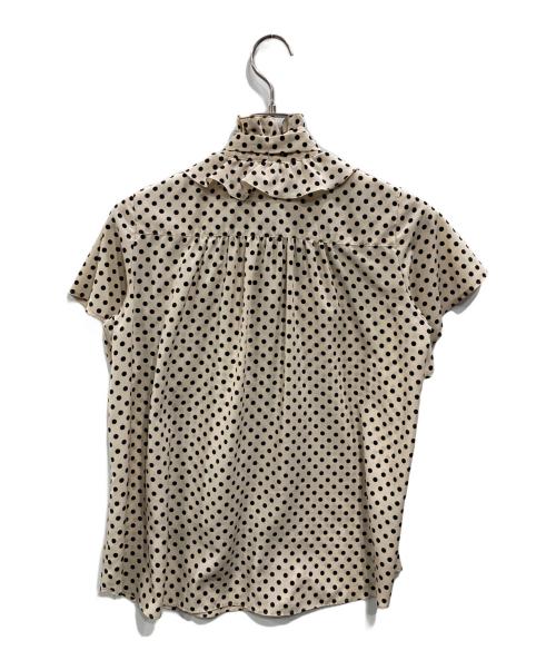 Loulou Willoughby（ルルウィルビー）Loulou Willoughby (ルルウィルビー) デシンドットフレアスリーブブラウス ベージュ サイズ:2の古着・服飾アイテム