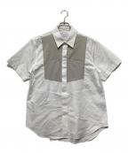 FUMITO GANRYUフミトガンリュウ）の古着「ワトープリーテッドハーフスリーブシャツ」｜ベージュ