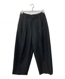 08sircus（ゼロエイトサーカス）の古着「ドライウールツイルワイドタックパンツ」｜ブラック