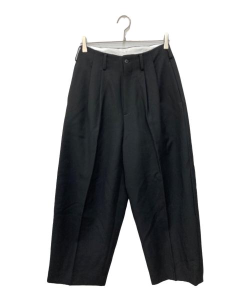08sircus（ゼロエイトサーカス）08sircus (ゼロエイトサーカス) ドライウールツイルワイドタックパンツ ブラック サイズ:1の古着・服飾アイテム