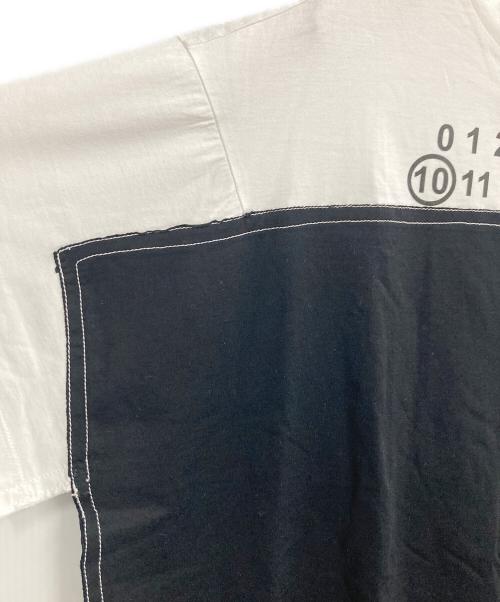 Maison Margiela（メゾンマルジェラ）Maison Margiela (メゾンマルジェラ) Spliced ロゴ プリントTシャツ ブラック×ホワイト サイズ:44の古着・服飾アイテム