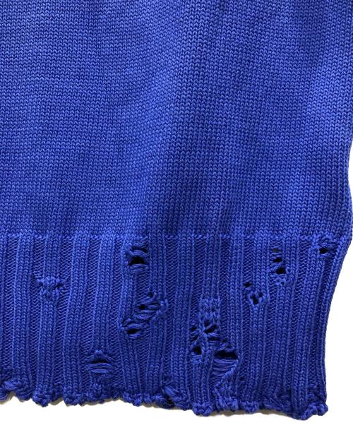 MARNI（マルニ）MARNI (マルニ) コットンダメージVネックニットベスト ブルー サイズ:48の古着・服飾アイテム