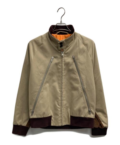 Maison Margiela（メゾンマルジェラ）Maison Margiela (メゾンマルジェラ) 5ジップスイングトップジャケット ベージュ×ブラウン サイズ:46の古着・服飾アイテム