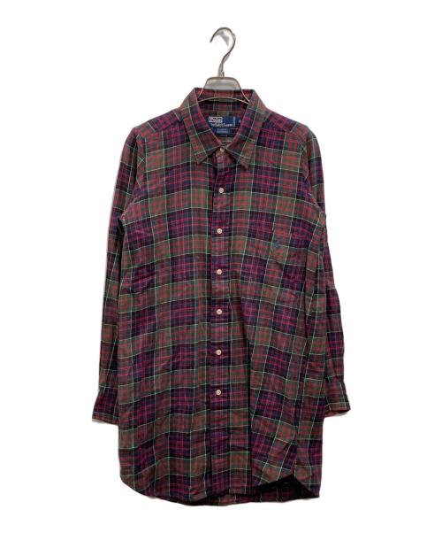 POLO RALPH LAUREN（ポロ・ラルフローレン）POLO RALPH LAUREN (ポロ・ラルフローレン) ポニー刺繍チェックシャツ ネイビー サイズ:XLの古着・服飾アイテム