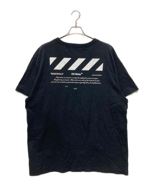 OFFWHITE（オフホワイト）OFFWHITE (オフホワイト) フォーオールバックダイアゴナルTシャツ ブラック サイズ:XXLの古着・服飾アイテム