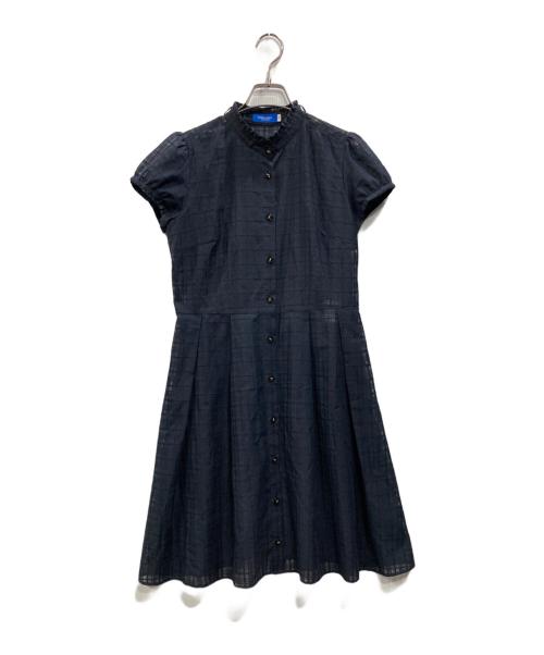 BLUE LABEL CRESTBRIDGE（ブルーレーベルクレストブリッジ）BLUE LABEL CRESTBRIDGE (ブルーレーベルクレストブリッジ) シアーチェックワンピース ネイビー サイズ:38の古着・服飾アイテム