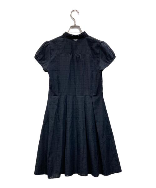 BLUE LABEL CRESTBRIDGE（ブルーレーベルクレストブリッジ）BLUE LABEL CRESTBRIDGE (ブルーレーベルクレストブリッジ) シアーチェックワンピース ネイビー サイズ:38の古着・服飾アイテム