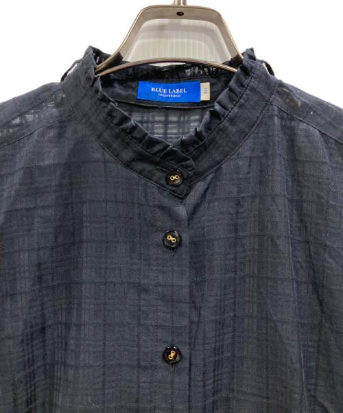 BLUE LABEL CRESTBRIDGE（ブルーレーベルクレストブリッジ）BLUE LABEL CRESTBRIDGE (ブルーレーベルクレストブリッジ) シアーチェックワンピース ネイビー サイズ:38の古着・服飾アイテム