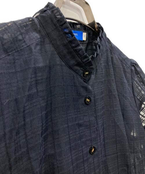 BLUE LABEL CRESTBRIDGE（ブルーレーベルクレストブリッジ）BLUE LABEL CRESTBRIDGE (ブルーレーベルクレストブリッジ) シアーチェックワンピース ネイビー サイズ:38の古着・服飾アイテム