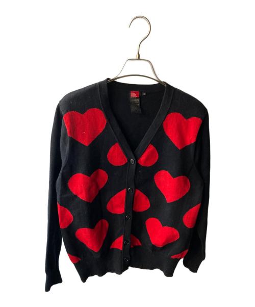 DOUBLE STANDARD（ダブルスタンダード）DOUBLE STANDARD (ダブルスタンダード) ハート柄カーディガン ブラック サイズ:38の古着・服飾アイテム
