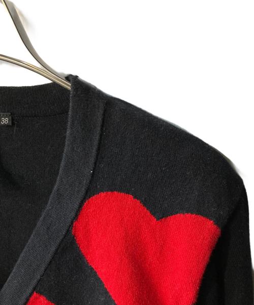 DOUBLE STANDARD（ダブルスタンダード）DOUBLE STANDARD (ダブルスタンダード) ハート柄カーディガン ブラック サイズ:38の古着・服飾アイテム
