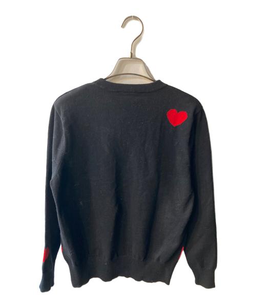 DOUBLE STANDARD（ダブルスタンダード）DOUBLE STANDARD (ダブルスタンダード) ハート柄カーディガン ブラック サイズ:38の古着・服飾アイテム