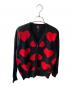 DOUBLE STANDARD（ダブルスタンダード）の古着「ハート柄カーディガン」｜ブラック