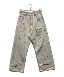 PAY DAY（ペイデイ）の古着「エンブロイダリー デニムパンツ」｜ベージュ