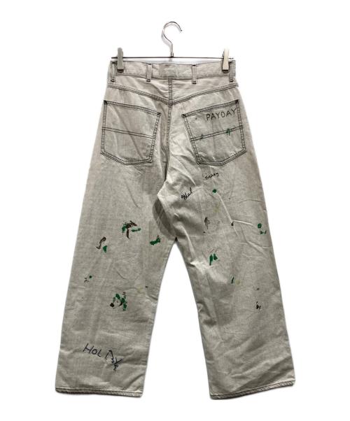 PAY DAY（ペイデイ）PAY DAY (ペイデイ) エンブロイダリー デニムパンツ ベージュ サイズ:38の古着・服飾アイテム