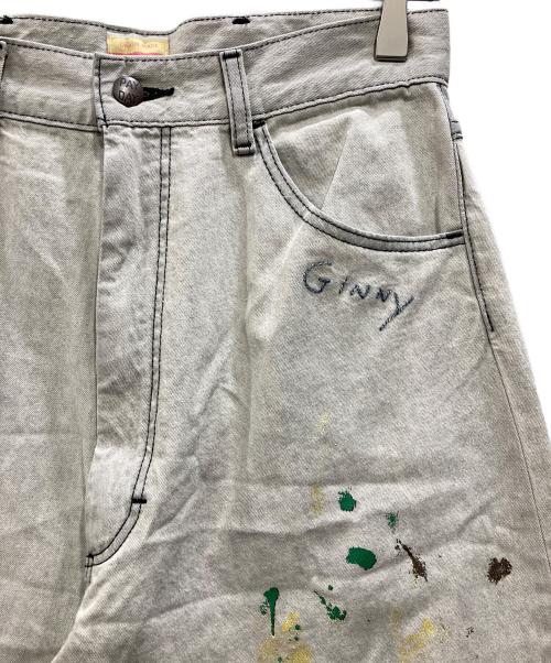 PAY DAY（ペイデイ）PAY DAY (ペイデイ) エンブロイダリー デニムパンツ ベージュ サイズ:38の古着・服飾アイテム