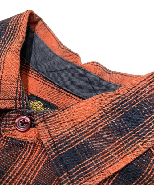 HARLEY-DAVIDSON（ハーレーダビッドソン）HARLEY-DAVIDSON (ハーレーダビッドソン) チェックネルシャツ オレンジ サイズ:Sの古着・服飾アイテム