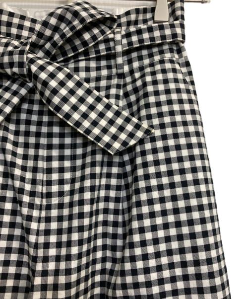 BLUE LABEL CRESTBRIDGE（ブルーレーベルクレストブリッジ）BLUE LABEL CRESTBRIDGE (ブルーレーベルクレストブリッジ) ギンガムチェックワイドパンツ ホワイト×ブラック サイズ:38の古着・服飾アイテム