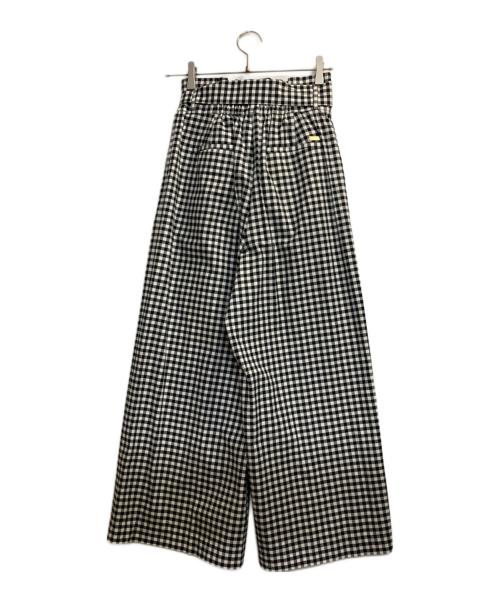 BLUE LABEL CRESTBRIDGE（ブルーレーベルクレストブリッジ）BLUE LABEL CRESTBRIDGE (ブルーレーベルクレストブリッジ) ギンガムチェックワイドパンツ ホワイト×ブラック サイズ:38の古着・服飾アイテム