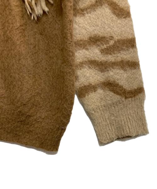 Ameri（アメリ）AMERI (アメリ) FRINGE ZEBRA KNIT ベージュ サイズ:Fの古着・服飾アイテム