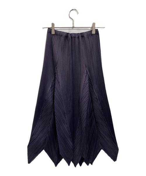 PLEATS PLEASE（プリーツプリーズ）PLEATS PLEASE (プリーツプリーズ) 変形 プリーツ スカート パープル サイズ:4の古着・服飾アイテム