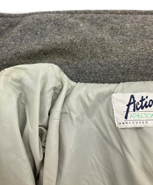 ACTION（アクション）ACTION (アクション) 襟付きウールスタジャン グレー サイズ:XLの古着・服飾アイテム