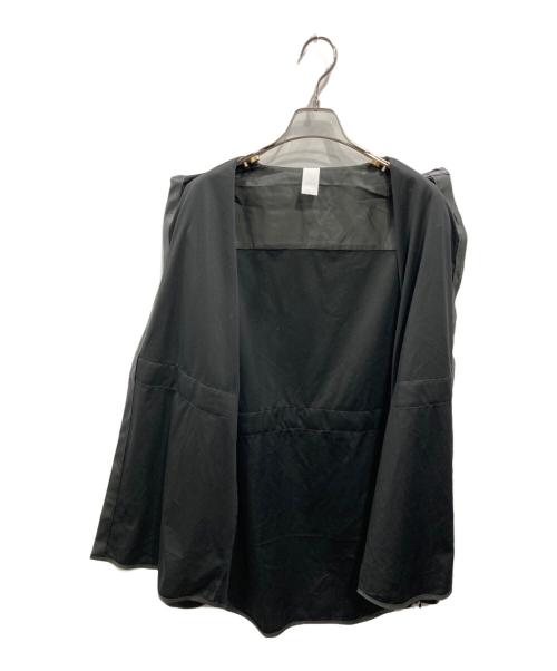 VEIN（ヴェイン）VEIN (ヴェイン) WASHABLE FAUX LEATHER SPLIT SLEEVE SHIRT ブラック サイズ:SIZE 3の古着・服飾アイテム