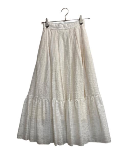 HER LIP TO（ハーリップトゥ）HER LIP TO (ハーリップトゥ) Stripe Jacquard Volume Skirt アイボリー サイズ:Ｓの古着・服飾アイテム